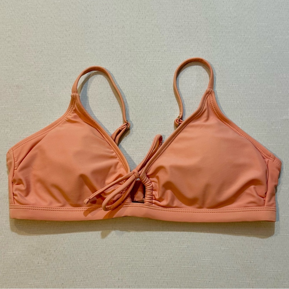 Ron Jon Surf Shop Bikini Top Womens Large Coral Tie Front